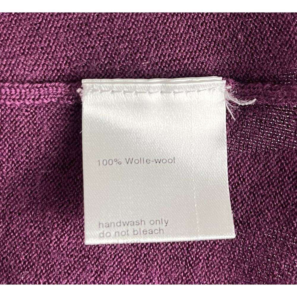 Akris Punto 100% Wool Purple Pullover Lightweight Blouse Minimalist Capsule Sz 8 - Picture 8 of 8